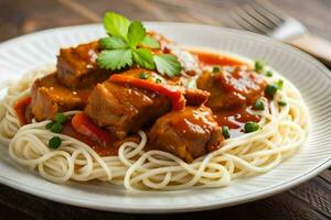 chino comida recetas para el semana. generado por ai foto