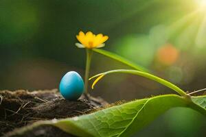 photo wallpaper the sun, spring, the flower, the egg, the plant, the tree,. AI-Generated