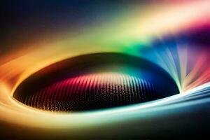 a colorful, abstract image of a speaker. AI-Generated photo
