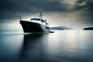 a luxury yacht in the ocean. AI-Generated photo