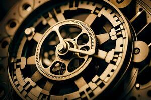 the clockwork of a watch. AI-Generated photo