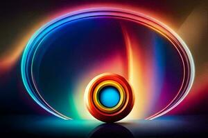 a colorful abstract background with a circular object. AI-Generated photo