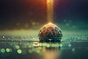 a ball with a spark coming out of it. AI-Generated photo