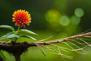 un flor creciente desde un raíz. generado por ai foto