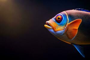 un vistoso pescado con brillante ojos. generado por ai foto
