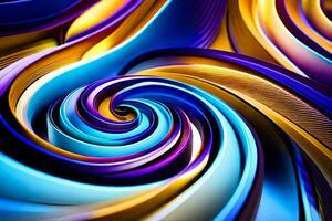 a colorful swirl of blue, yellow and purple. AI-Generated photo