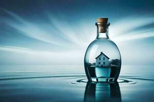 house in a bottle. AI-Generated photo