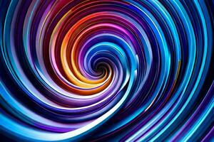 colorful spiral background with a blue, red and orange swirl. AI-Generated photo
