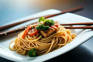 chino comida es un popular elección para muchos gente. generado por ai foto