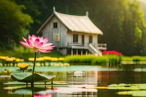 the lotus flower is a symbol of peace and harmony. AI-Generated photo