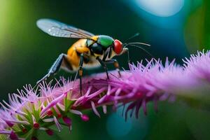 photo wallpaper the flower, bug, flower, insect, flower, insect, flower, insect,. AI-Generated