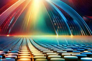 a colorful abstract background with many lights. AI-Generated photo
