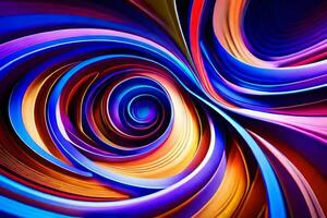 abstract swirls of colorful paint on a black background. AI-Generated photo