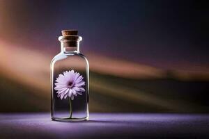 photo wallpaper flower, the sky, the sun, the flower, the bottle, the flower,. AI-Generated