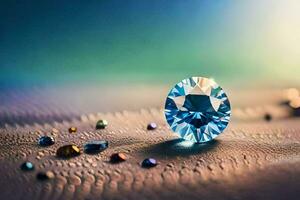 a diamond is sitting on the ground surrounded by other diamonds. AI-Generated photo