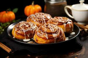 Delicious Homemade Autumn Pastry for Breakfast photo