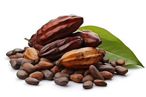 cacao aislado en blanco antecedentes ai generado foto