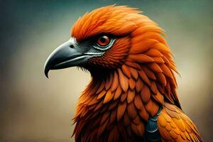 the golden eagle is a large bird with orange feathers photo