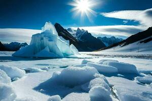 icebergs en el nieve. generado por ai foto