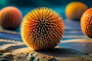 a close up of some spiky balls. AI-Generated photo