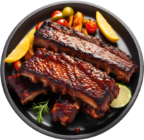 Image of Delicious-looking Barbecue ribs. AI-Generated. png