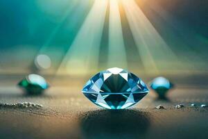 un diamante es visto en el luz de sol. generado por ai foto
