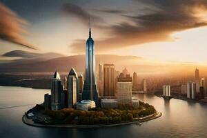 the city of shanghai is shown in this photo. AI-Generated photo