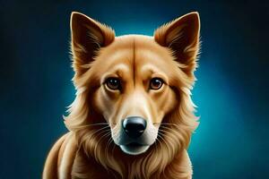 a dog portrait on a dark background. AI-Generated photo
