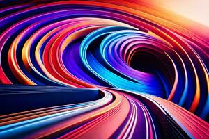colorful abstract art with a spiral shape. AI-Generated photo