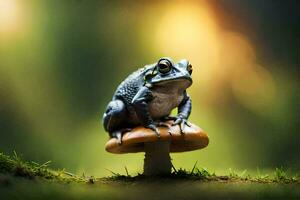 photo wallpaper frog, the tree, the forest, the frog, the frog, the frog,. AI-Generated