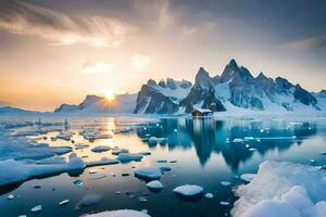 el Dom sube terminado el montañas y hielo. generado por ai foto