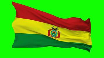 Bolivia Flag Waving Seamless Loop in Wind, Chroma Key Green Screen, Luma Matte Selection video