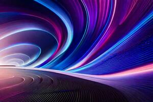 a colorful abstract image of a curved road. AI-Generated photo