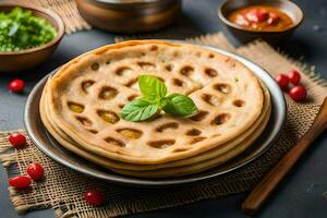 indian flatbreads are a great source of protein and fiber. AI-Generated photo