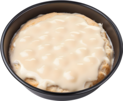 Image of Delicious-looking Biscuits and gravy. AI-Generated. png