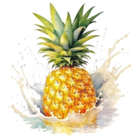 waterverf ananas geïsoleerd png