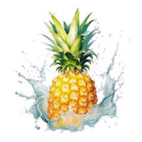 watercolor pineapple isolated png