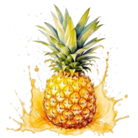 watercolor pineapple isolated png