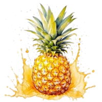 acuarela piña aislado png