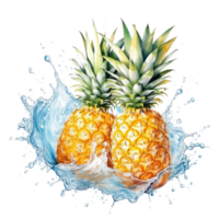 watercolor pineapple isolated png