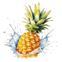 watercolor pineapple isolated png