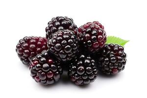 Marionberry fruit isolated on white background AI Generated photo