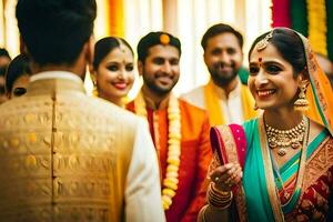 indio Boda en Bombay. generado por ai foto