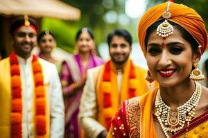 indio Boda en Bombay. generado por ai foto