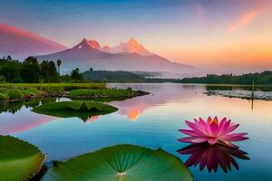 the lotus flower is a symbol of peace and harmony, and is often used in art and. AI-Generated photo