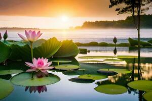 the lotus flower is a symbol of peace and harmony. AI-Generated photo