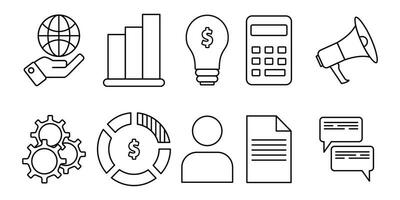 Business icon set. Businessman line icon .Business and Finance web icon in line style. Money, bank, Teamwork, human resources, contacts, infographics. vector