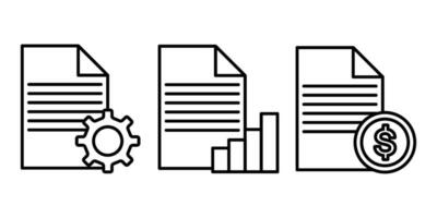 documento línea icono. papel icono diseño para negocio, presentación, web vector