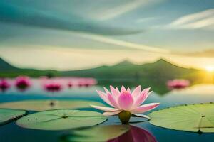 the lotus flower is a symbol of peace and harmony. AI-Generated photo