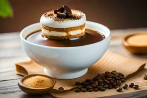 chocolate mousse in a cup. AI-Generated photo